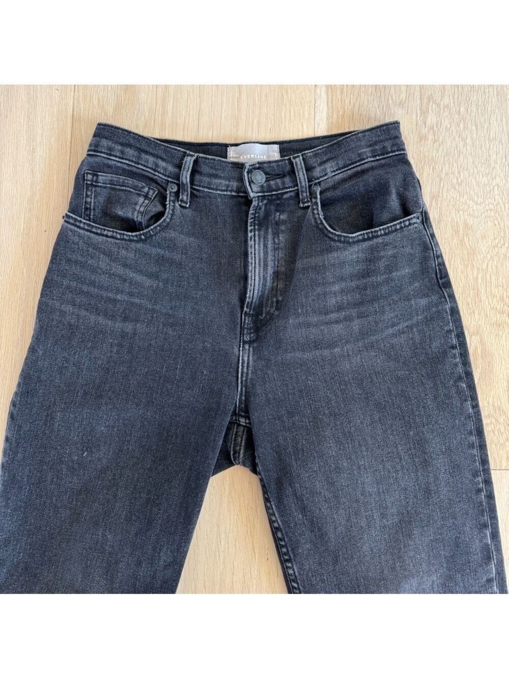Everlane High Rise Straight Jeans Faded Black Size 26 Ankle - Picture 2 of 6